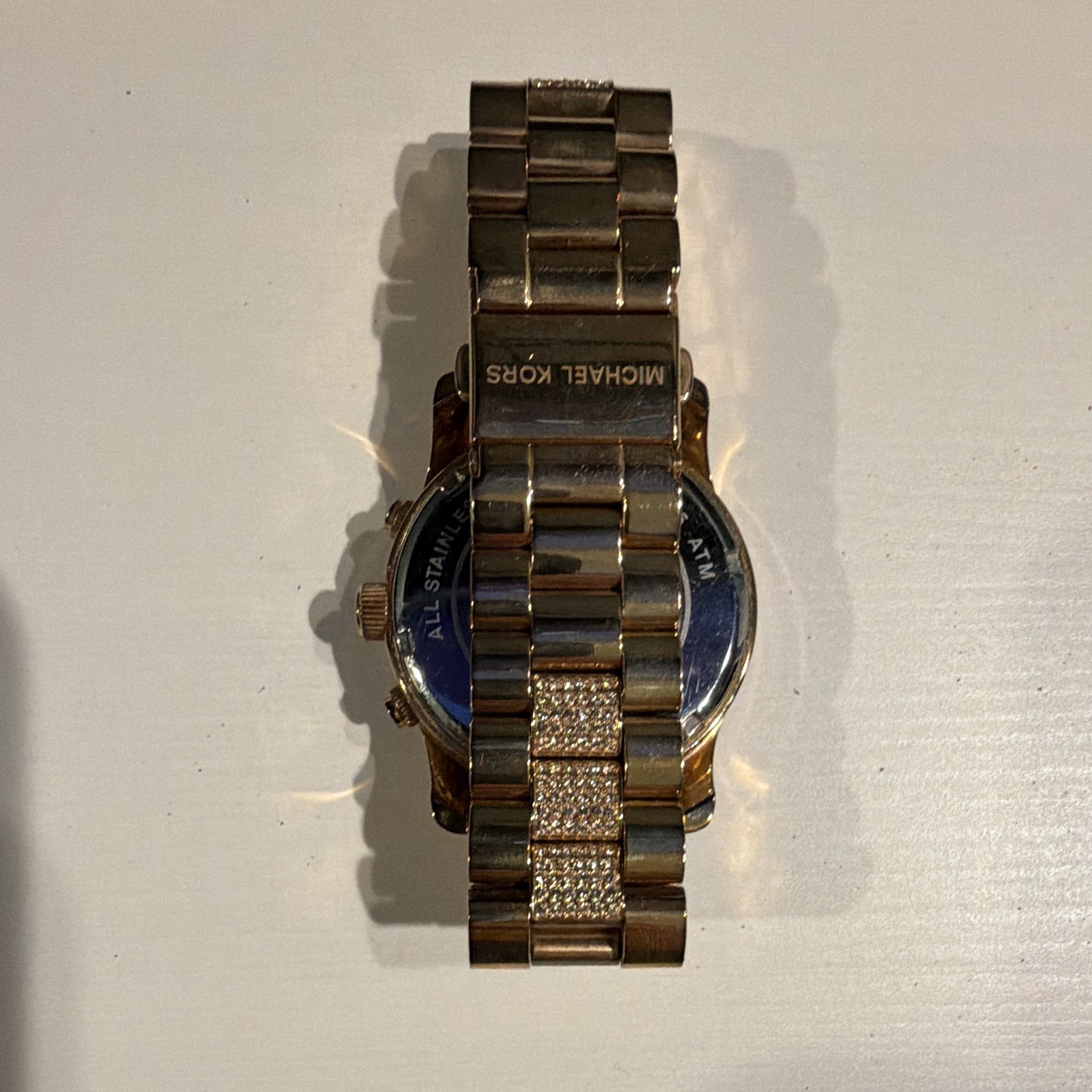 Michael Kors Stainless Steel Gold Bracelet Gold Dial Chronograph Quartz 40-43mm