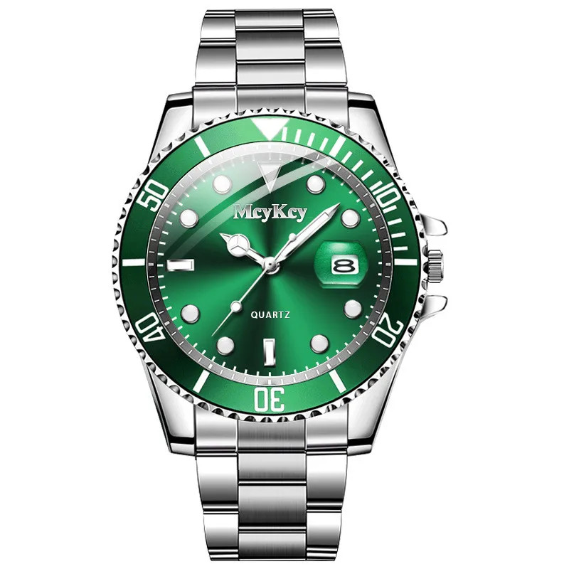 Fashion Men Business Watches Stainless Steel Band Men Calendar Quartz Watch