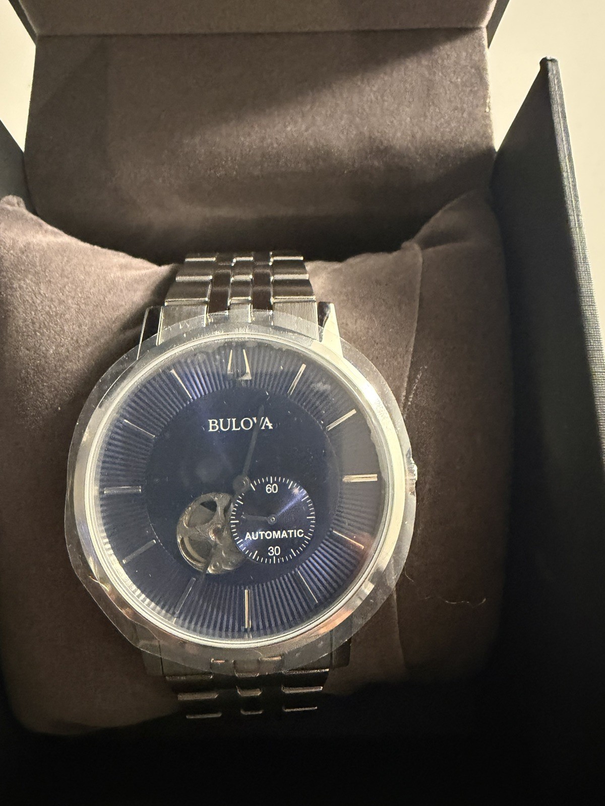 Bulova Men’s American Clipper Automatic Steel Blue Dial 42mm Watch 96A247