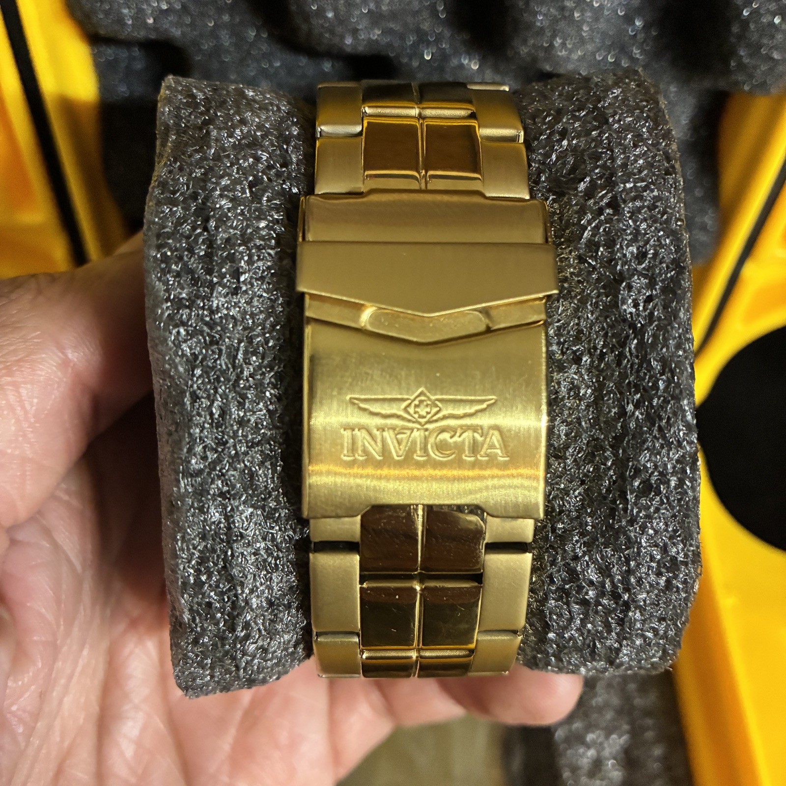 Invicta Men’s 18162 Gold Stainless Steel Chronograph Watch 46.5mm w/Box