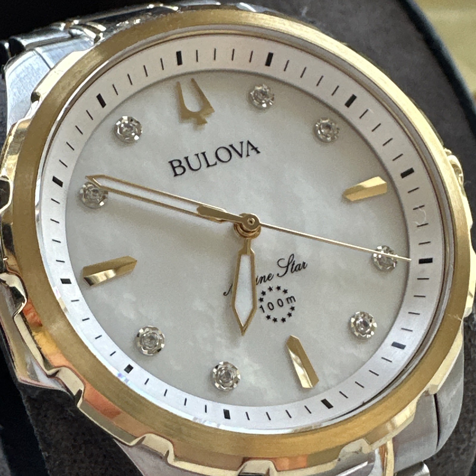 Bulova Women’s Marine Star Quartz Silver Stainless Steel Watch 36 MM 98P227