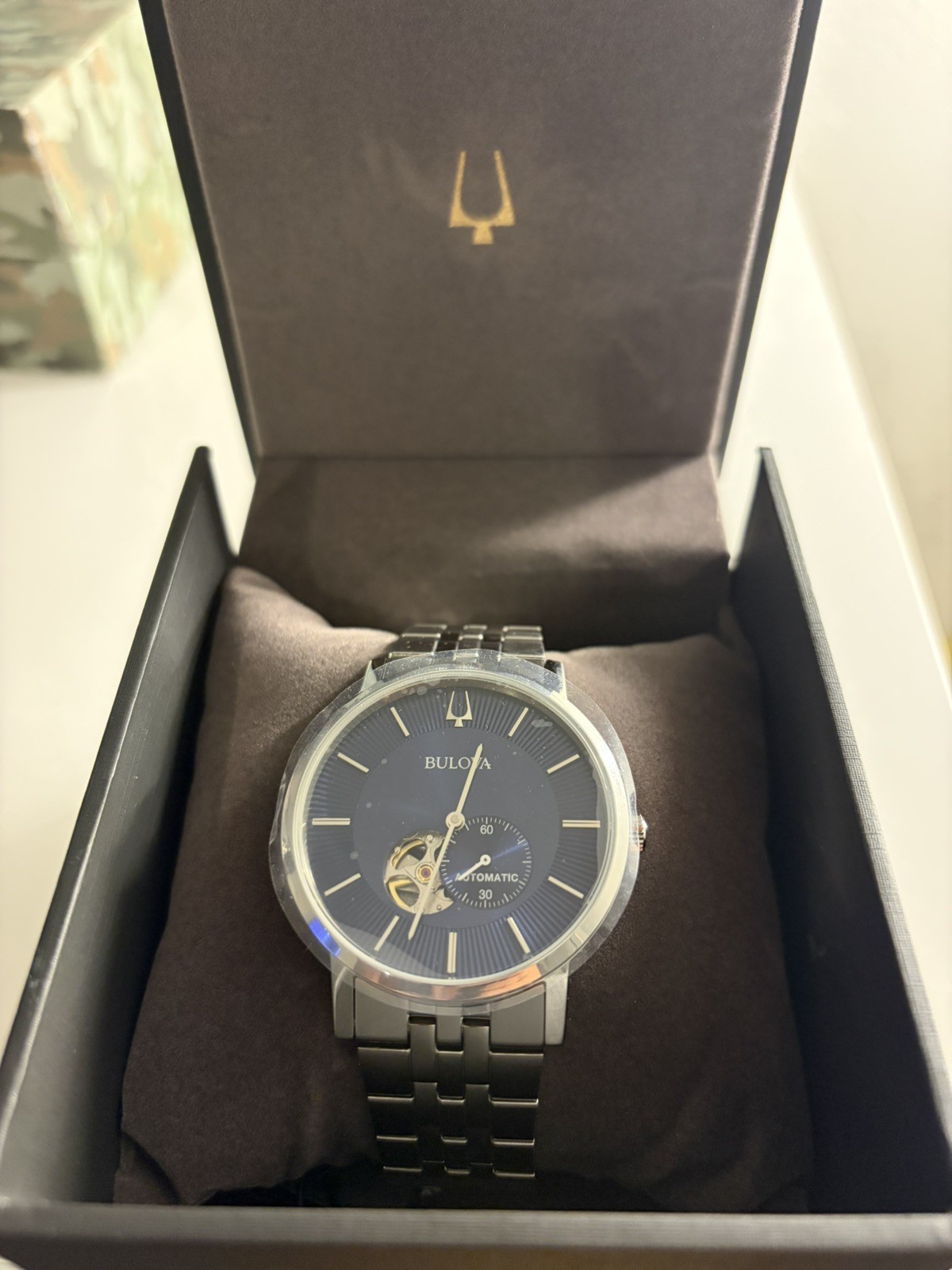 Bulova Men’s American Clipper Automatic Steel Blue Dial 42mm Watch 96A247