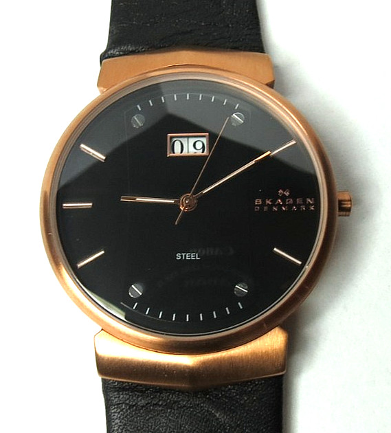 NICE MENS QUARTZ JAPAN SKAGEN DENMARK 697XLRLB WRISTWATCH BLACK DIAL40MM