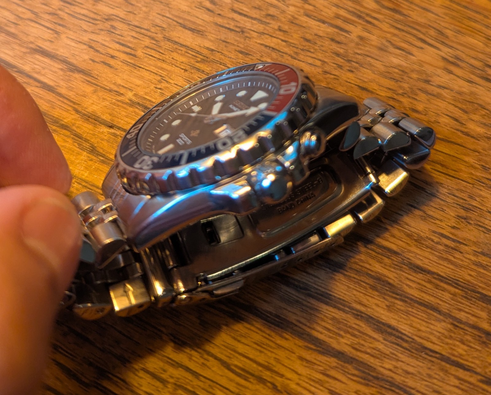 Excellent rare Seiko Kinetic Sports 200 Pepsi Red Blue Men’s Diver 5M43-0A49