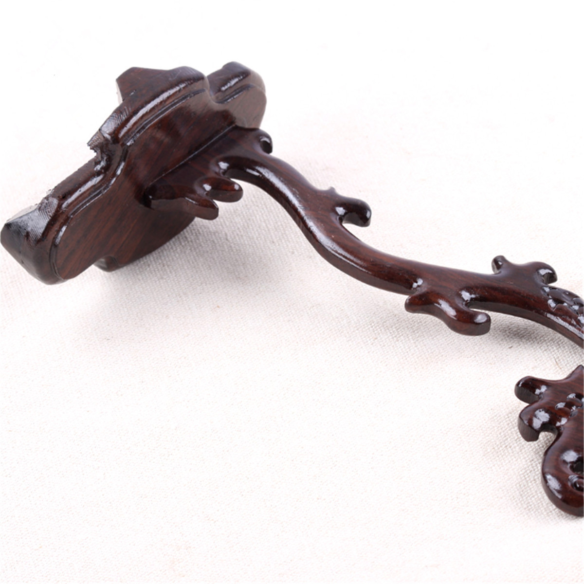 17CM Black Sandalwood Pocket Watch Medal Stand Holder Home Desk Decoration Gift