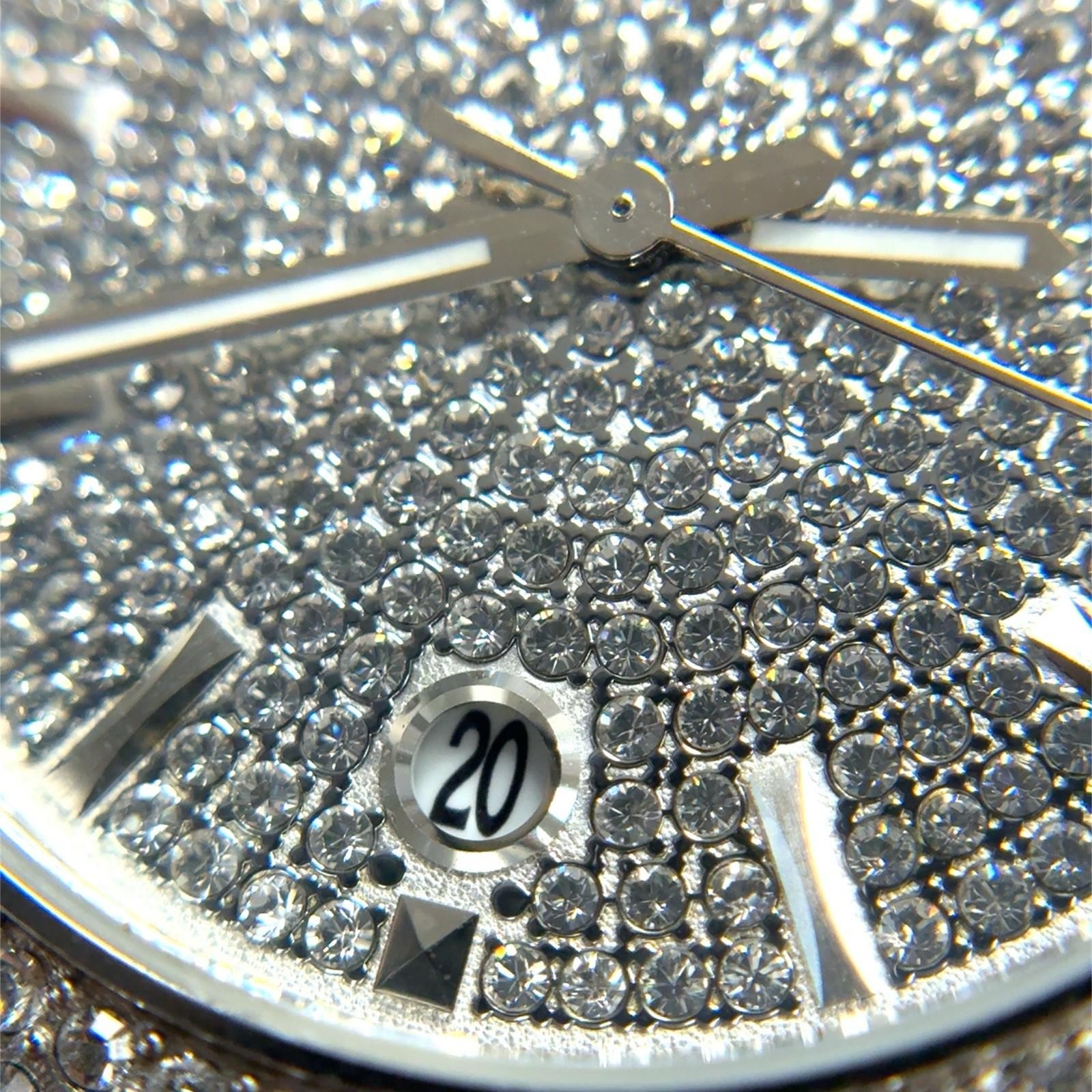 42mm Bulova Phantom 96B235 Pave Crystal Dial Quartz Stainless Steel Wristwatch