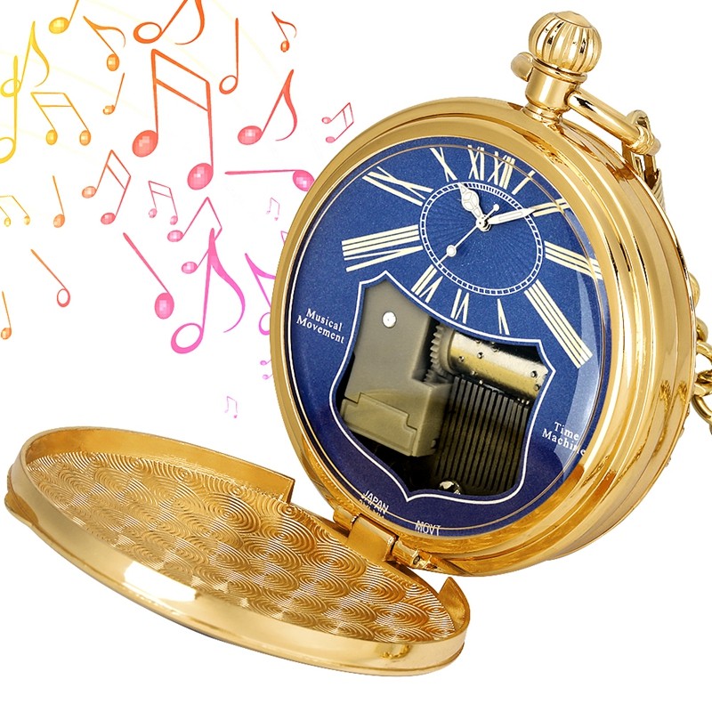 Solar System Musical Pocket Watch Castle in the Sky Quartz Music Box Men’s Gift