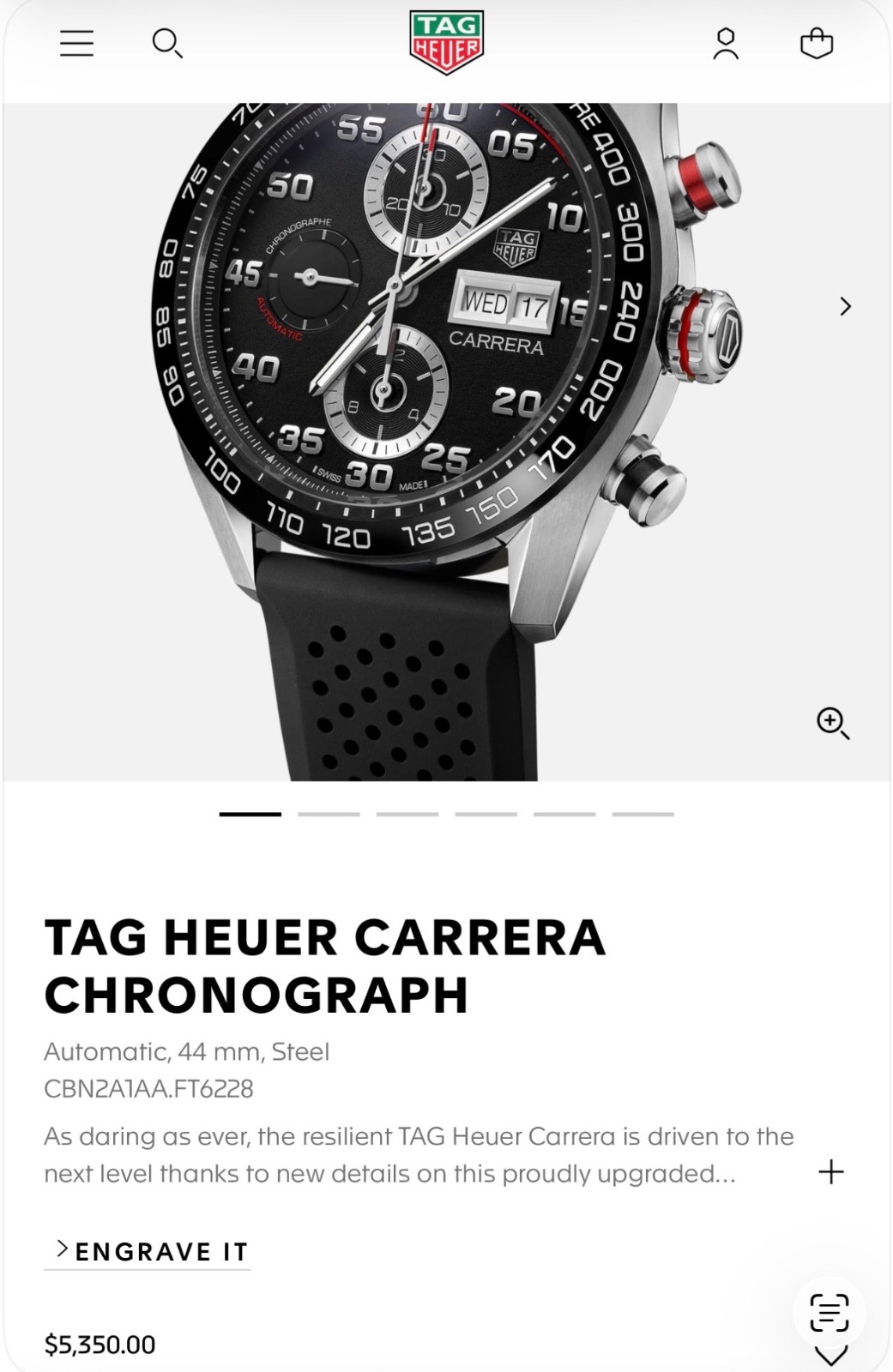 TAG Heuer Carrera Men’s Black Watch – CBN2A1AA.FT6228