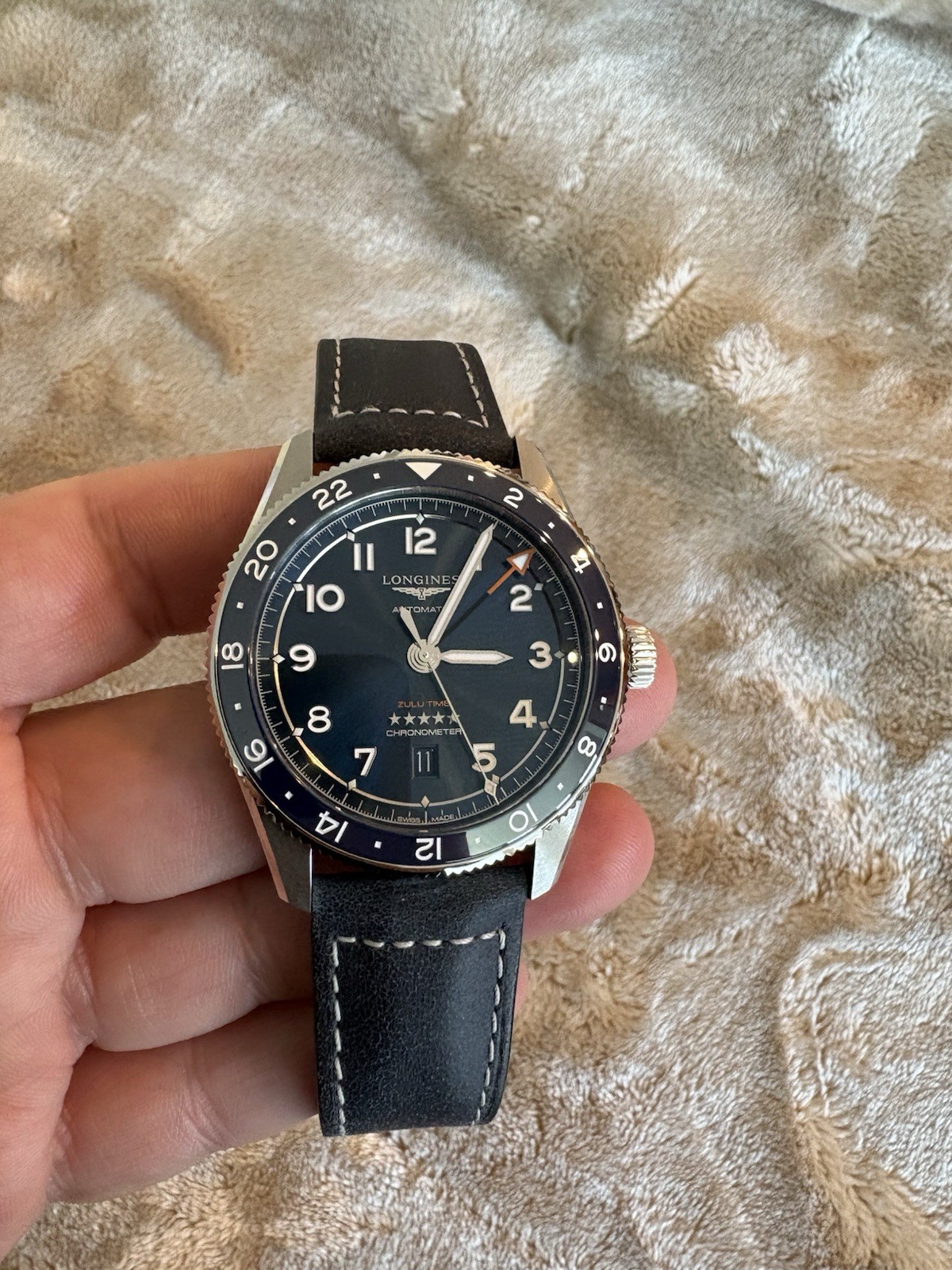 Longines Spirit Zulu Time Automatic 42 MM Blue Dial Watch L38124932