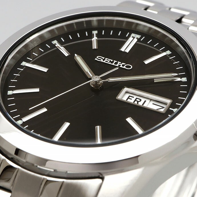 SEIKO SELECTION SCXC013 Stainless Steel Silver Analog Quartz Watch Black Dial