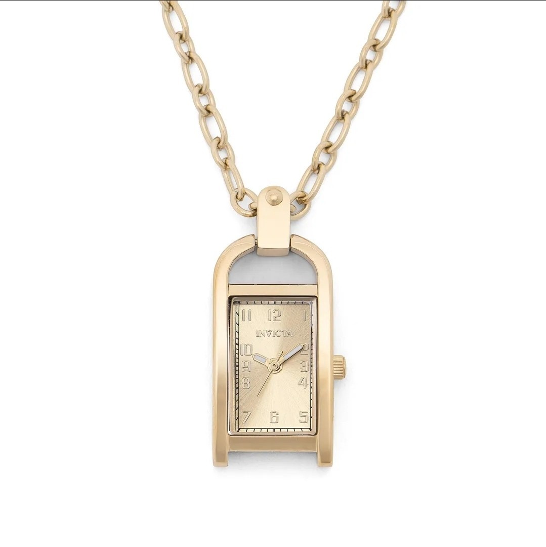 NEW Invicta Mini Angel Women’s Necklace Watch 17.5 mm, Gold – 49935