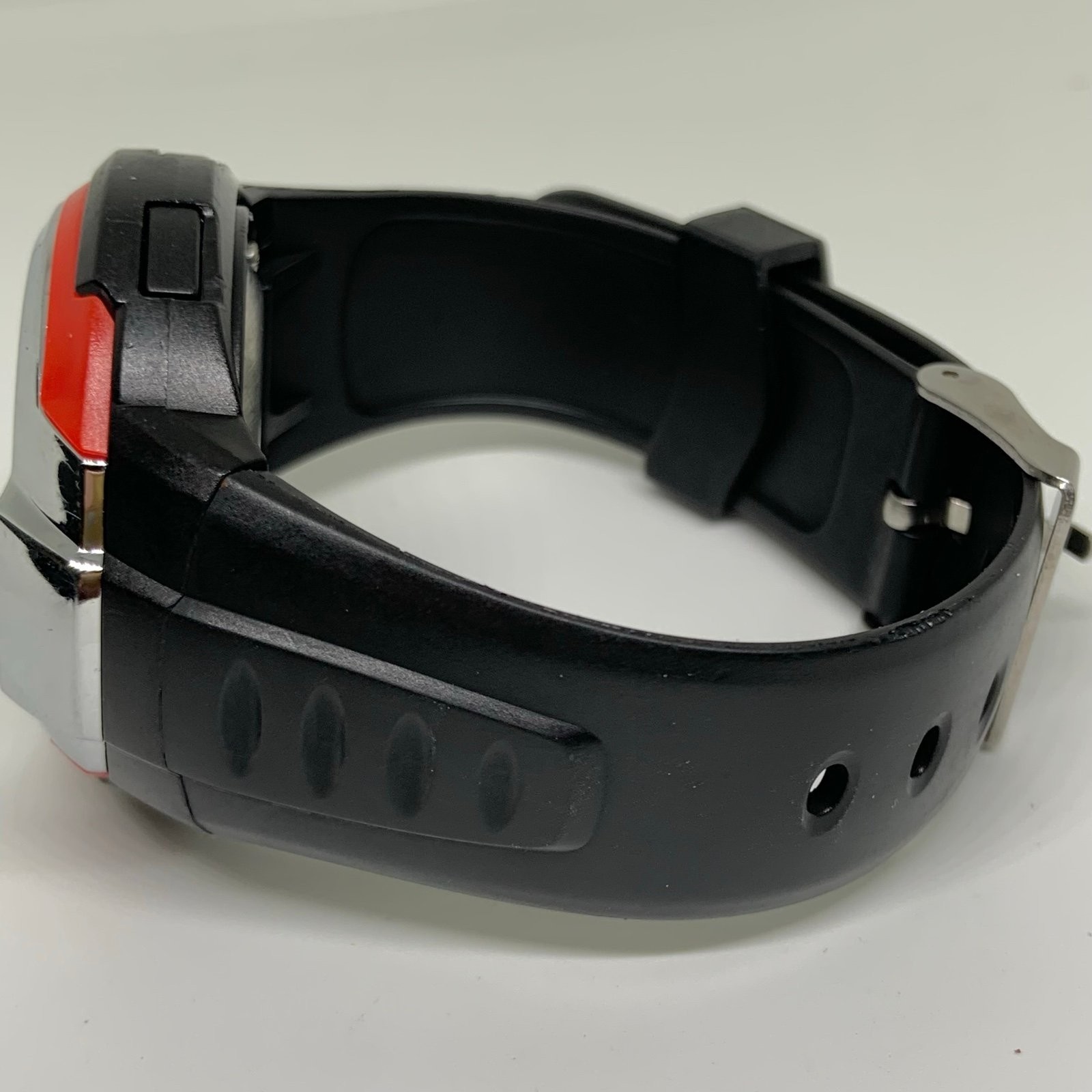 Men’s Digital watch multifunction black tone 43mm quartz silver red running
