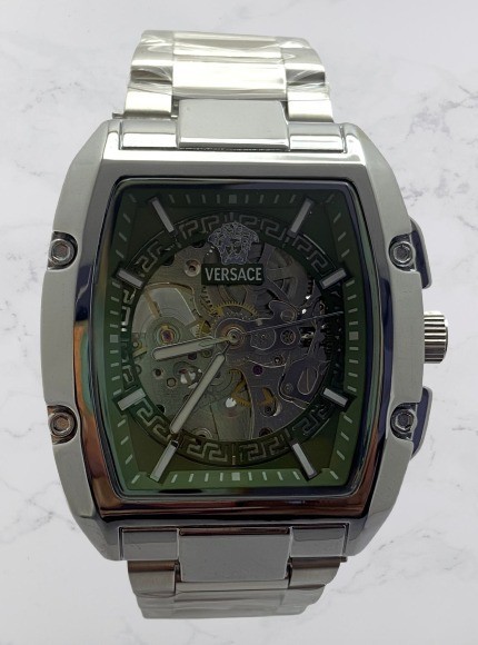 Refurbished Skeleton Look Versace Dominus Green Dial Automatic Working Watch