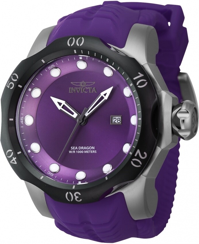 Invicta 245494 Mens 53.7mm Venom Sea Dragon Purple Dial Purple Strap Swiss Watch