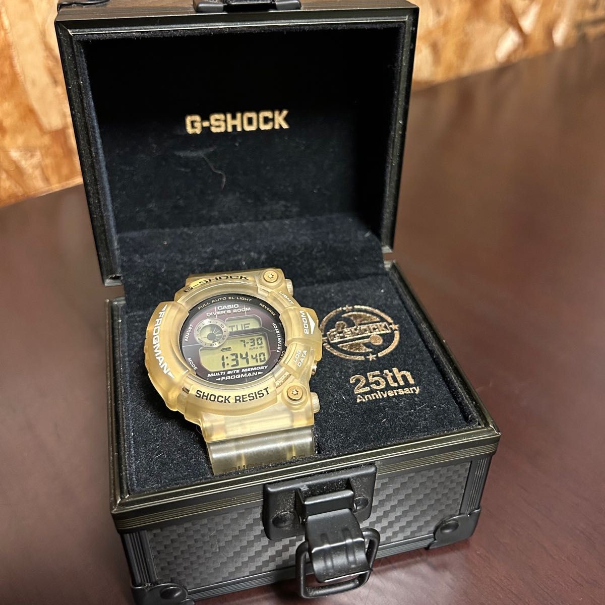 CASIO G-SHOCK GW-225E-7JF FROGMAN 25th Glorious Gold Solar Watch Box