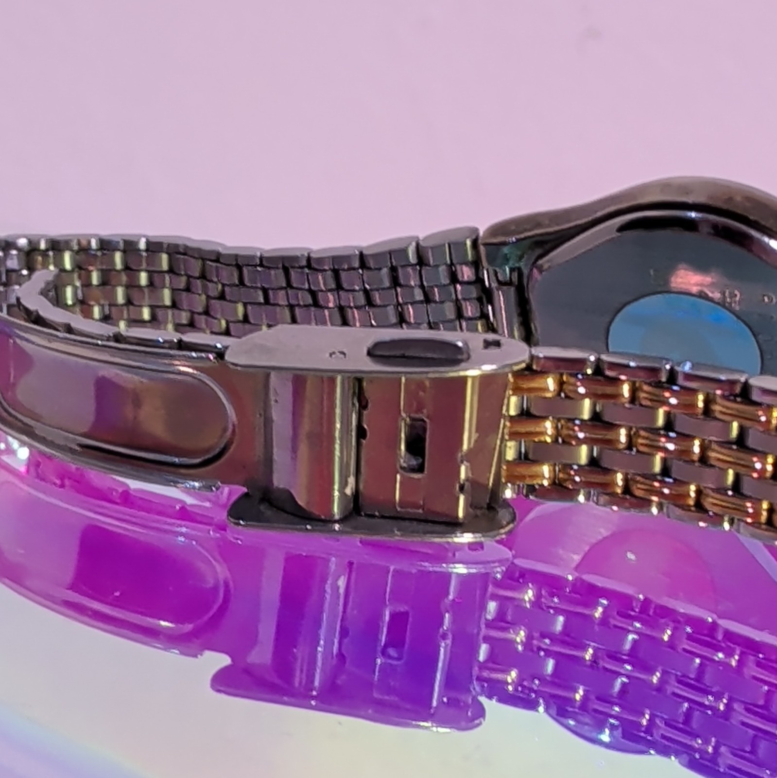 Vintage Citizen Quartz Women’s Watch Black Dial Two Tone Bracelet Japan