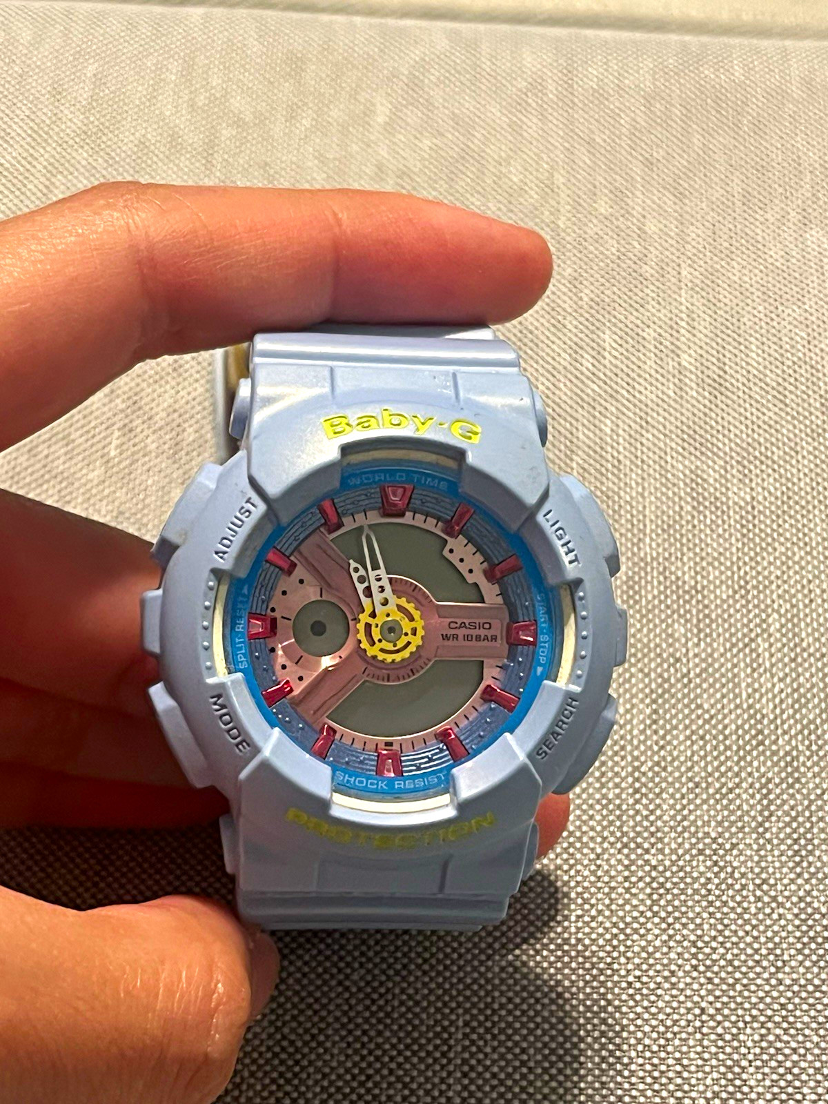 Casio Baby-G Women’s Analog/Digital Quartz 100m World Time Blue Resin Watch