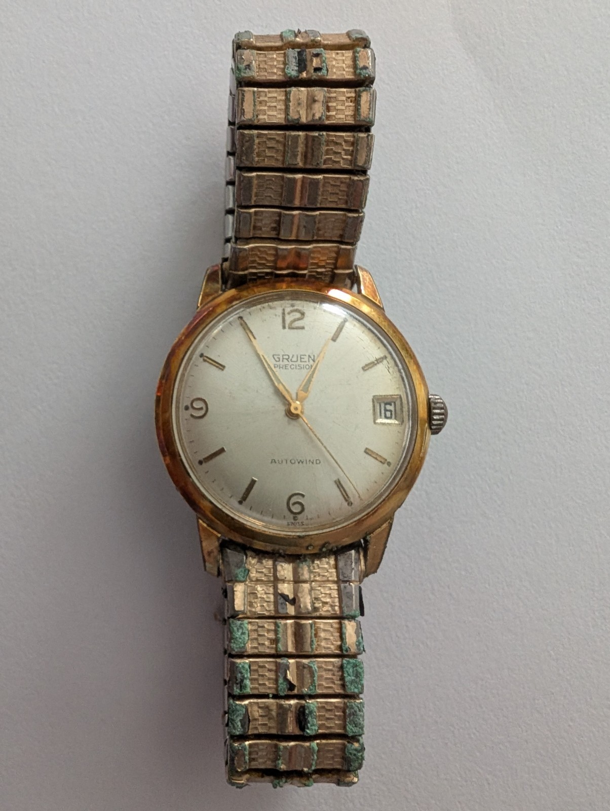 Vintage Gruen Precision Calendar Autowind Men’s Wristwatch working