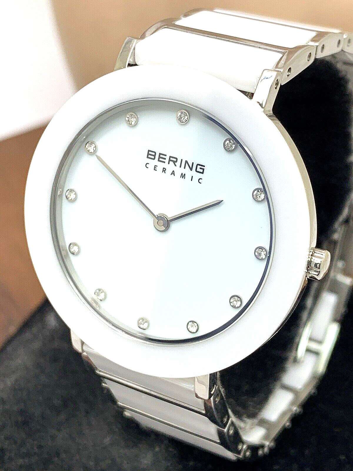 Bering Women’s Watch 11435-754 Quartz White Dial Ceramic Silver Steel Band 34mm