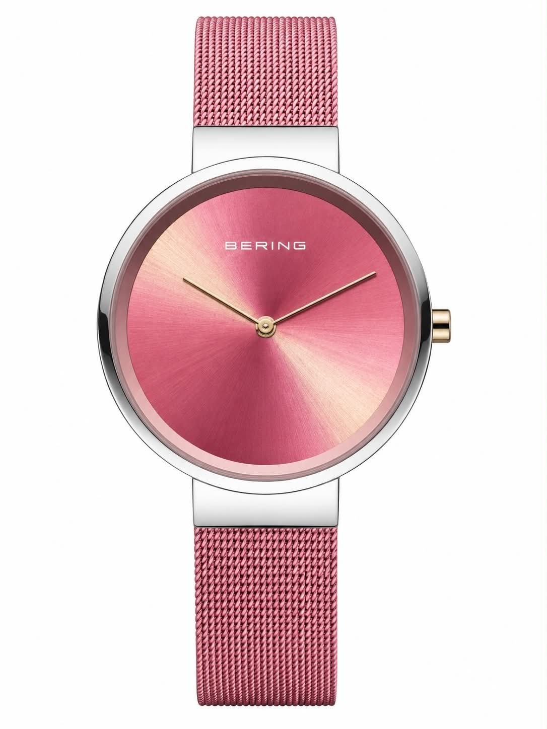 Bering Classic Women’s Pink Dial Quartz Milanese Mesh Watch 19031-999 MSRP -$199
