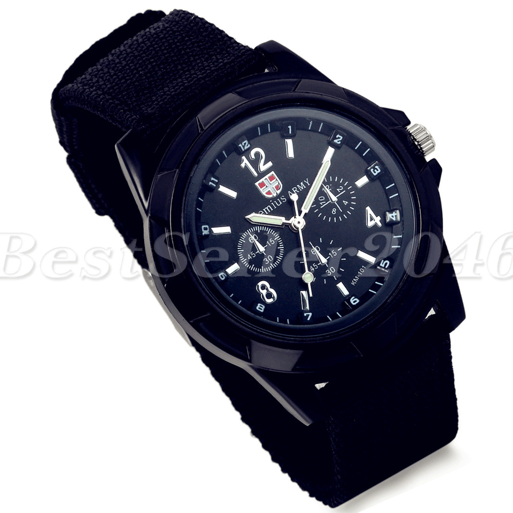 Men’s Military Army Sport Wrist Watch Nylon Canvas Band Sport Quartz Analog Gift
