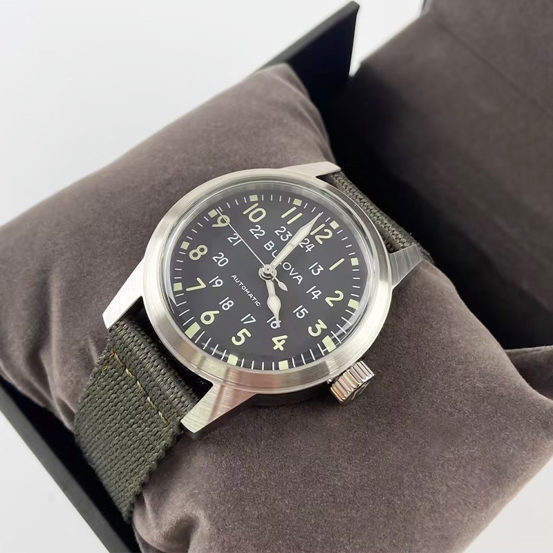 Bulova New Men’s VWI Special Edition Black Dial 96A259 Automatic Hack Watch 38mm
