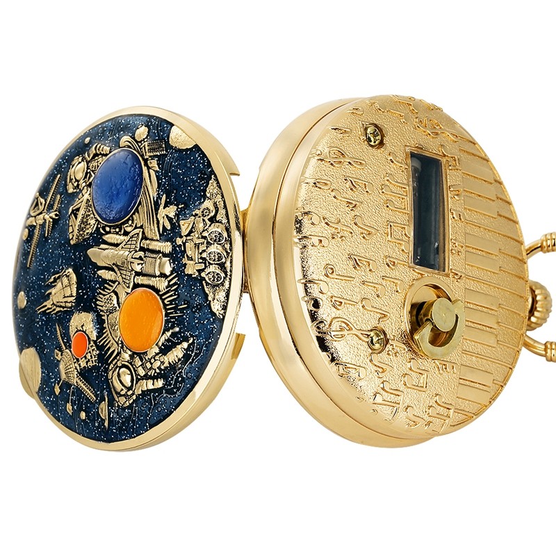 Solar System Musical Pocket Watch Castle in the Sky Quartz Music Box Men’s Gift