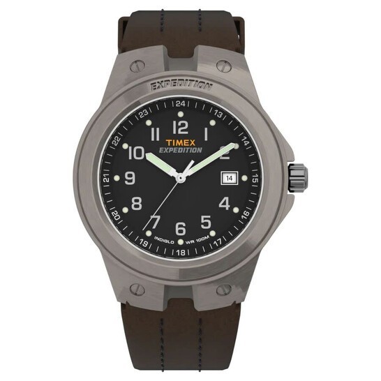 Timex T49631 Men’s Field Quartz Expedition Metal Tech Brown Leather Watch