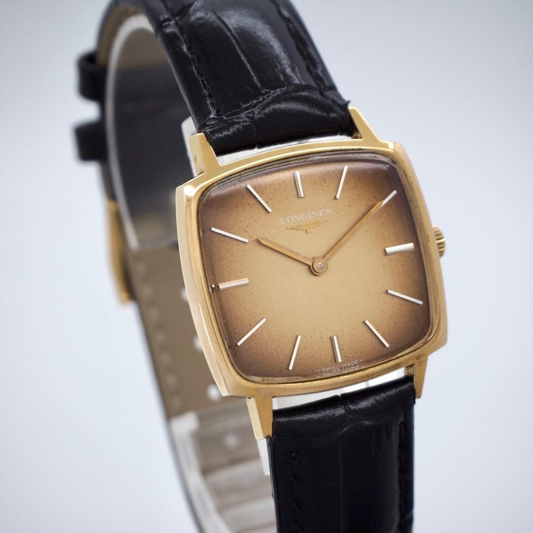 Longines Manual Wind Watch Mens Gold Brown Dial 30mm wrist 19.5cm/7.7in