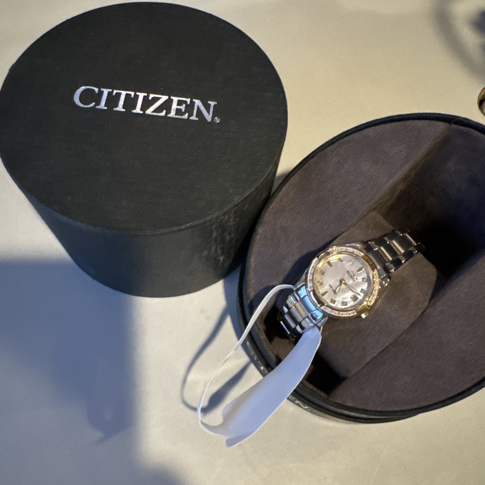 Citizen Eco-Drive Regent Diamond-Accent Mother Pearl Bracelet Watch EW1824-57D