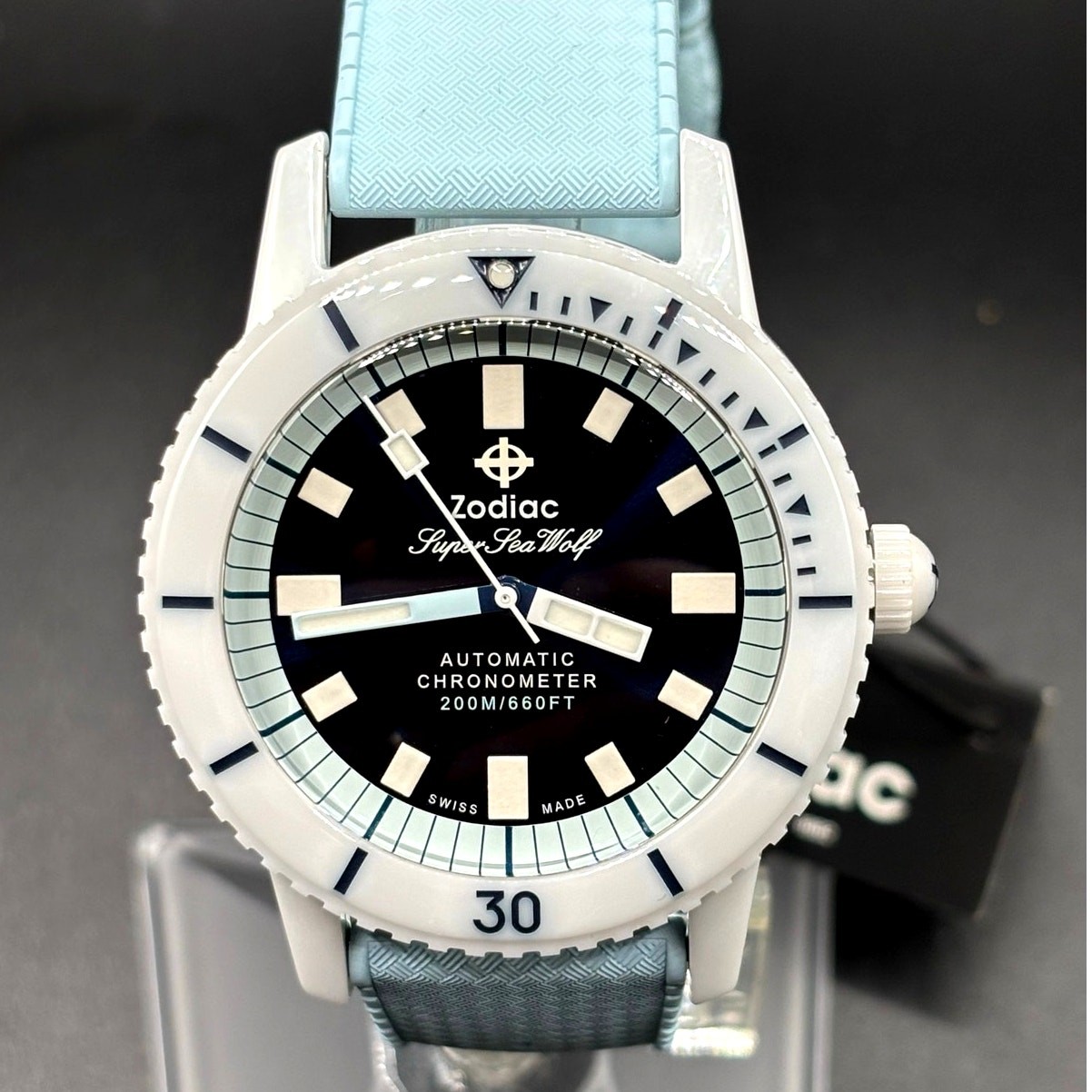 Zodiac Super Sea Wolf ZO9590 Automatic Compression Diver COSC Men”s Watch NIBWT