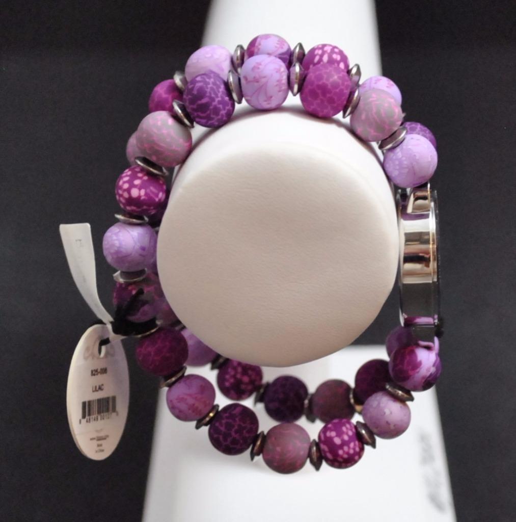 Jilzarah Lilac Round Watch Polymer Clay Beads Handcrafted Artisan Jewelry Y1