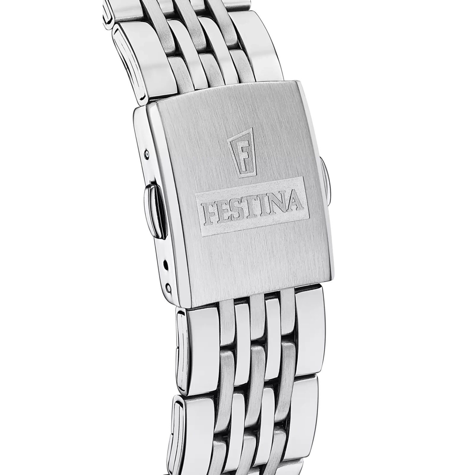 Festina F202853 Mens Silver Stainless Steel Blue Analog Dial Quartz Watch 41.5mm