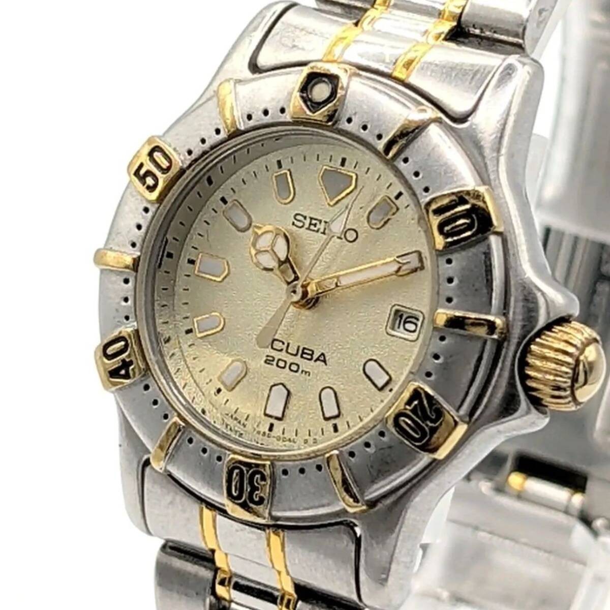 SEIKO SCUBA 7N65 0040 Watch Quartz Date 200M Y2K 00S Seiko Scuba Watch Quartz Me