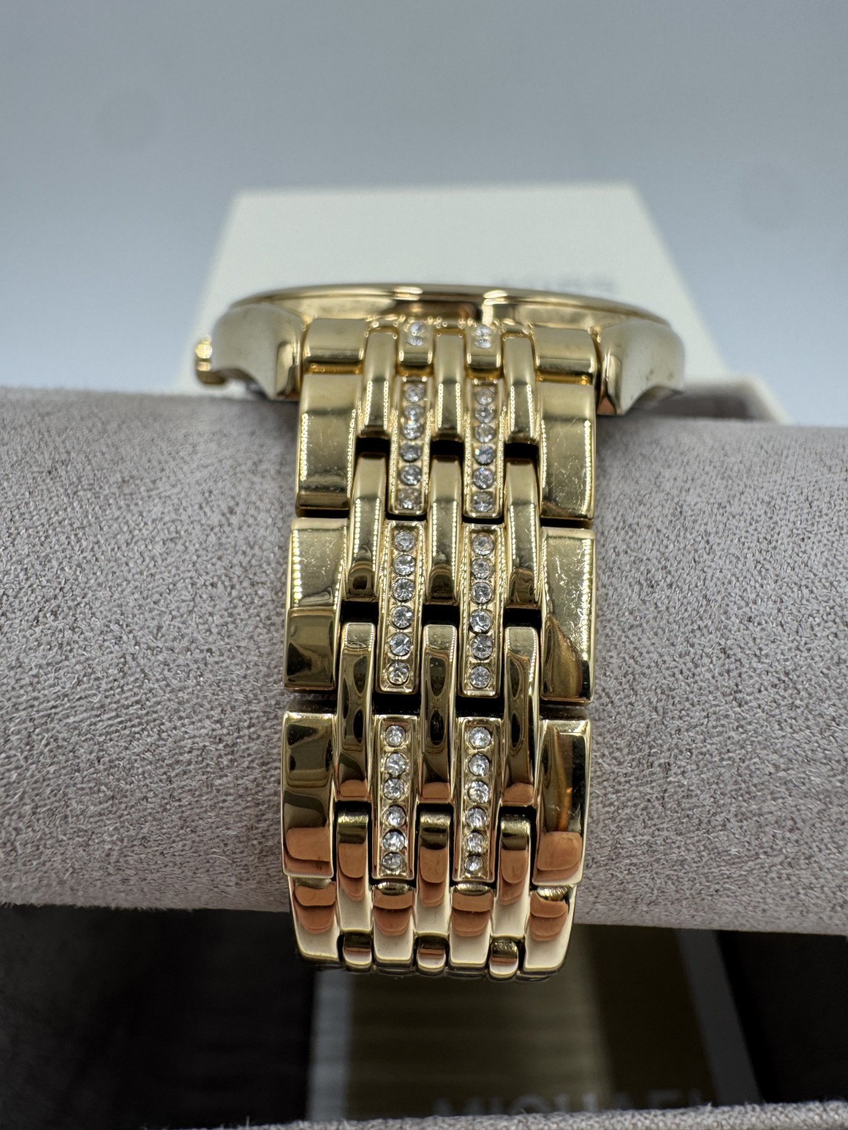 Michael Kors Mindy Ladies Gold-Tone Stainless Crystal Accents 36mm Watch MK7078