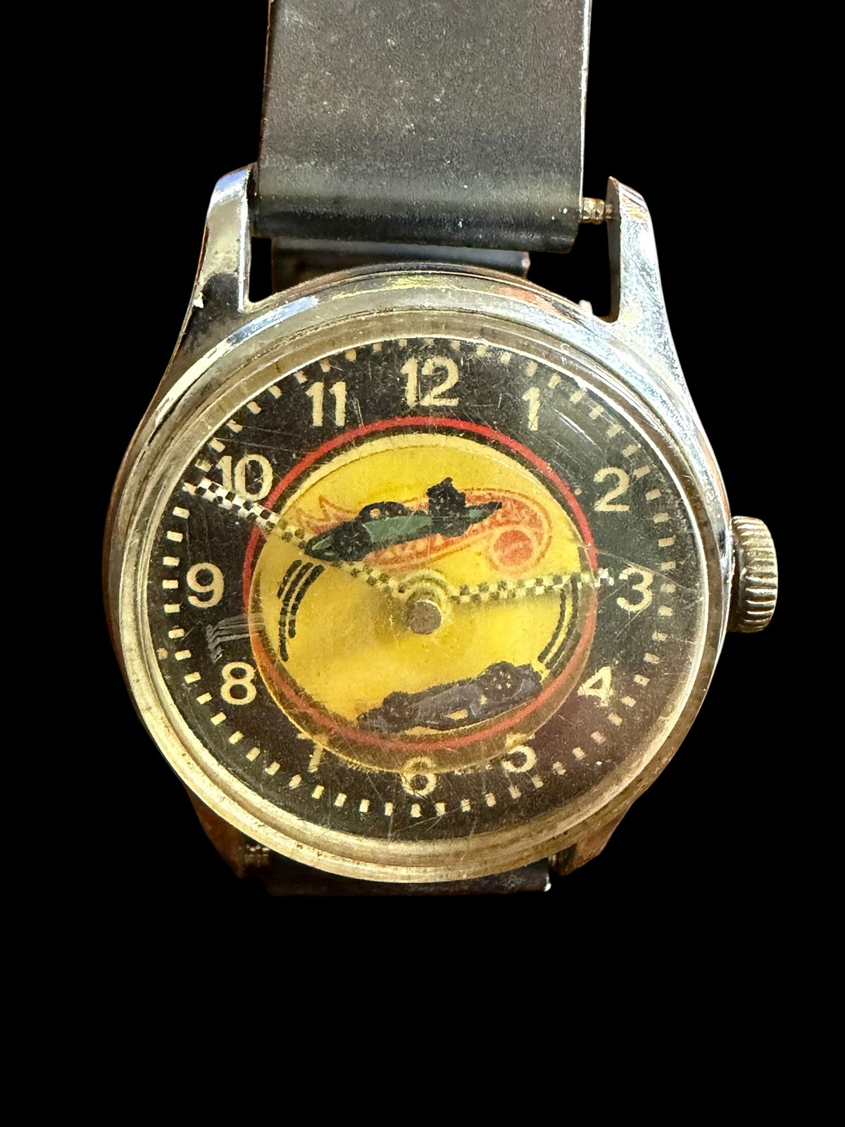 Vintage Swiss Made Electronically Timed Racing Car Dial Wristwatch Base Metal