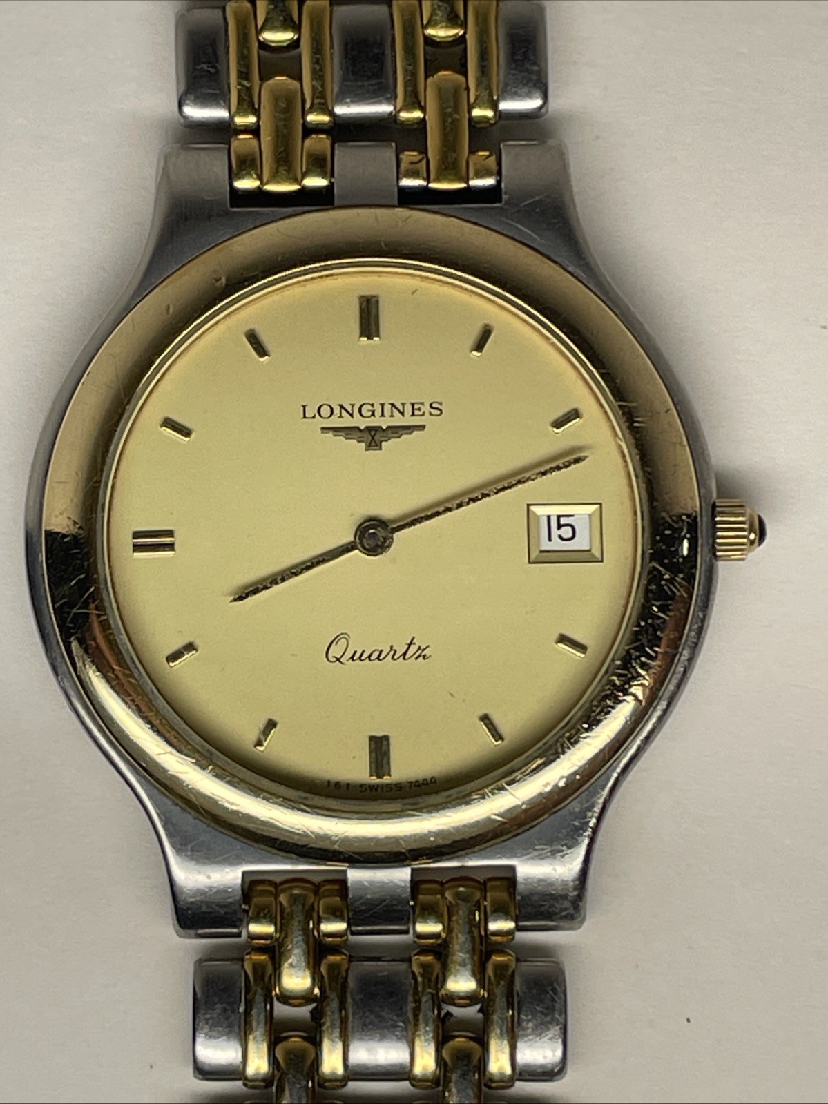 Longines 161 7444 Watch Swiss Quartz La Grande Classique Date 2-Tone 34mm Mens