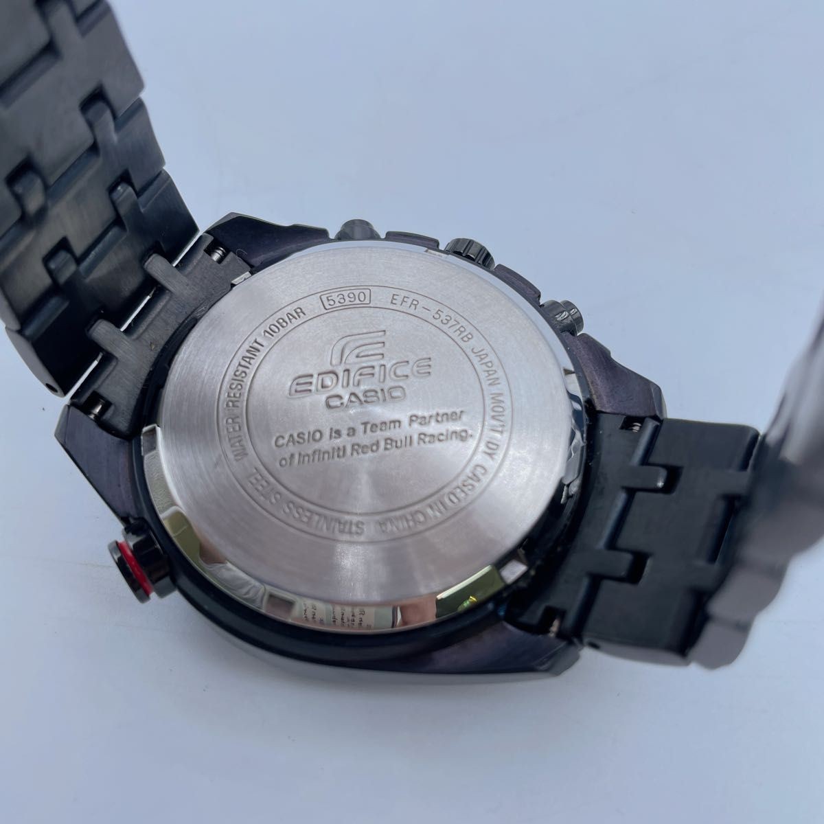 CASIO EDIFICE EFR-537RB Quartz Gray Dial Watch Box Manual Spare Links