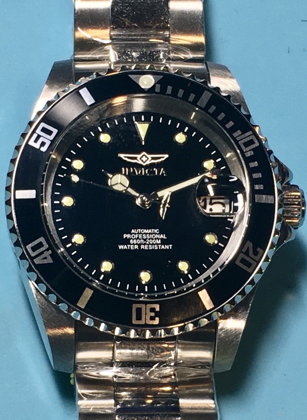 INVICTA PRO DIVER 40MM ALL ROUND INDICES SEIKO TMI NH35A AUTO BLACK COIN EDGE