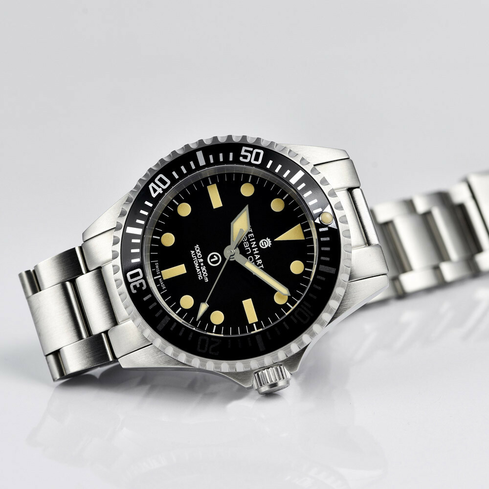 Steinhart OCEAN One 1 Vintage Military Swiss Automatic Mens Diver Watch ETA 2824