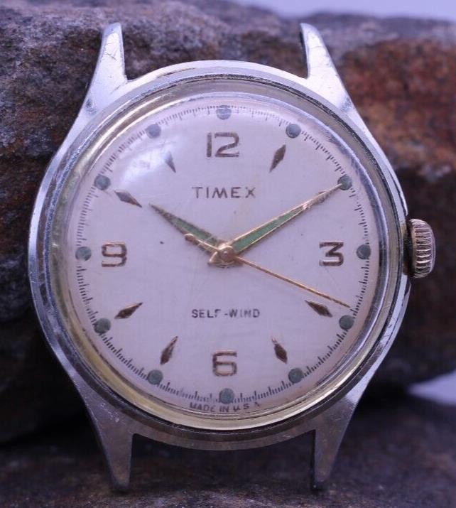 TIMEX SELF-WIND USA MEN’S WRIST WATCH REF. 10A58 37mm 18mm LUG FOR REPAIR (FS)