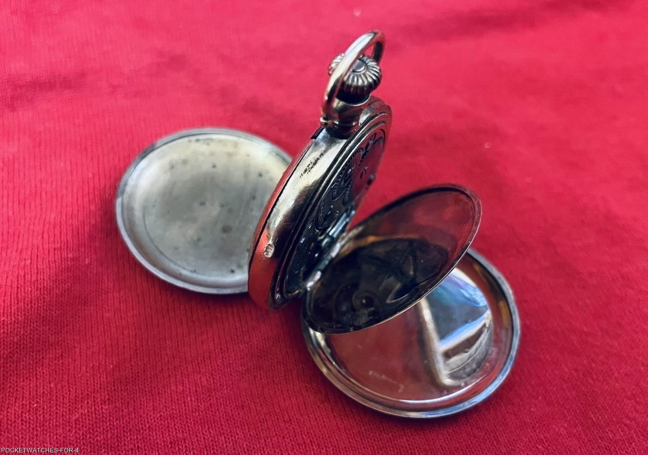 ca 1915 ELGIN 0s HUNTER 15 JEWELS GOLD FILLED CASE POCKET PENDANT WATCH SERVICED