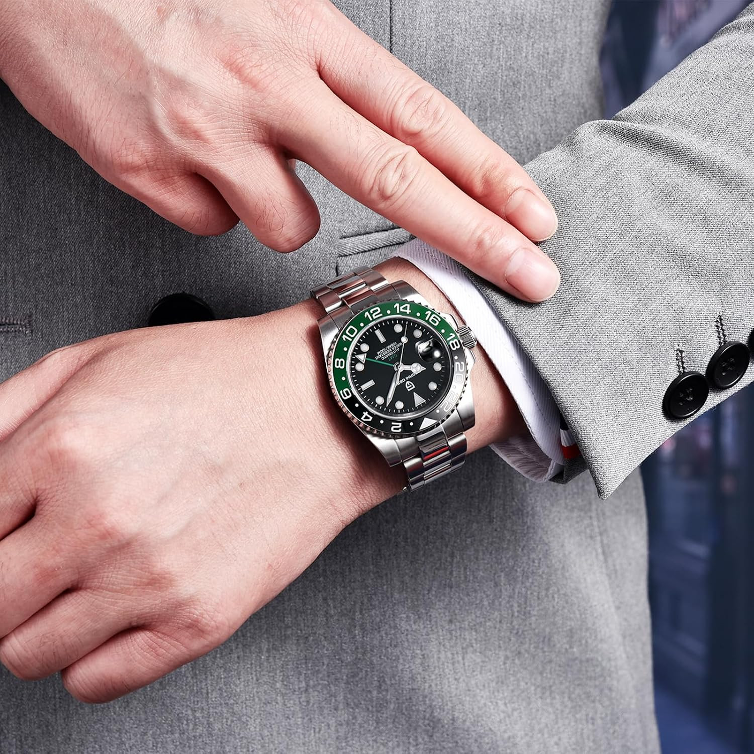 Pagani Design Men’s GMT Automatic Stainless Steel Mechanical Watch