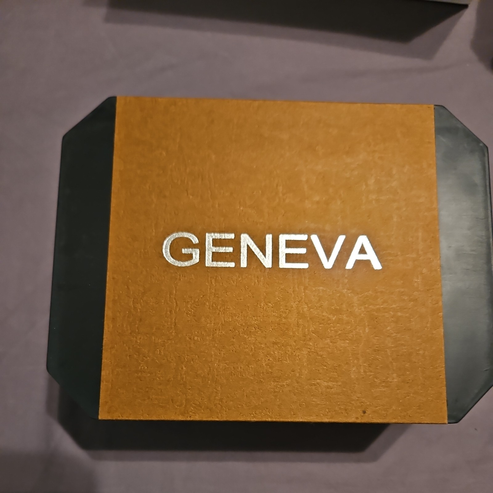 GENEVA POLISHED SILVER TONE S/STEEL BAND+GOLD DIAL 2,TWO PIECE HIS+HER WATCH SET