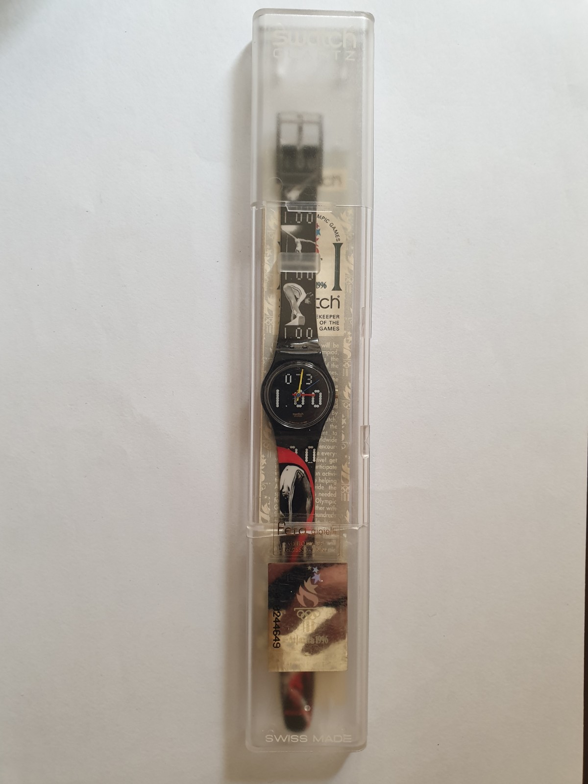 Vintage Swatch Watch “Nadja Comaneci” LZ105 Atlanta Olympics 1996 NOS