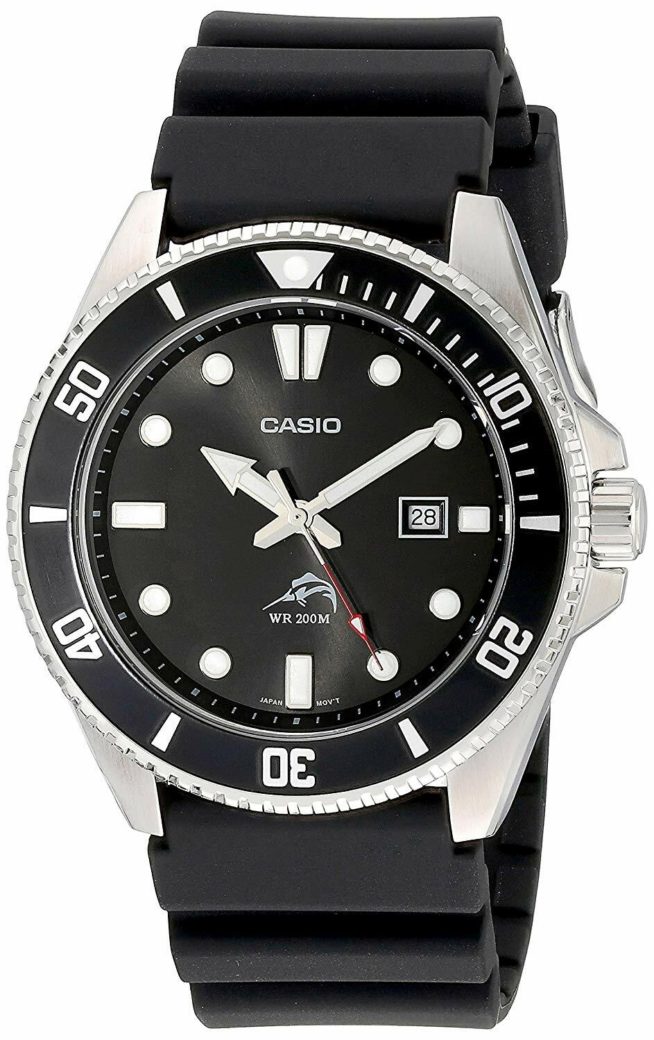 Casio Men’s Marlin Analog Anti Reverse Bezel 44mm Watch (Black) MDV106-1AV