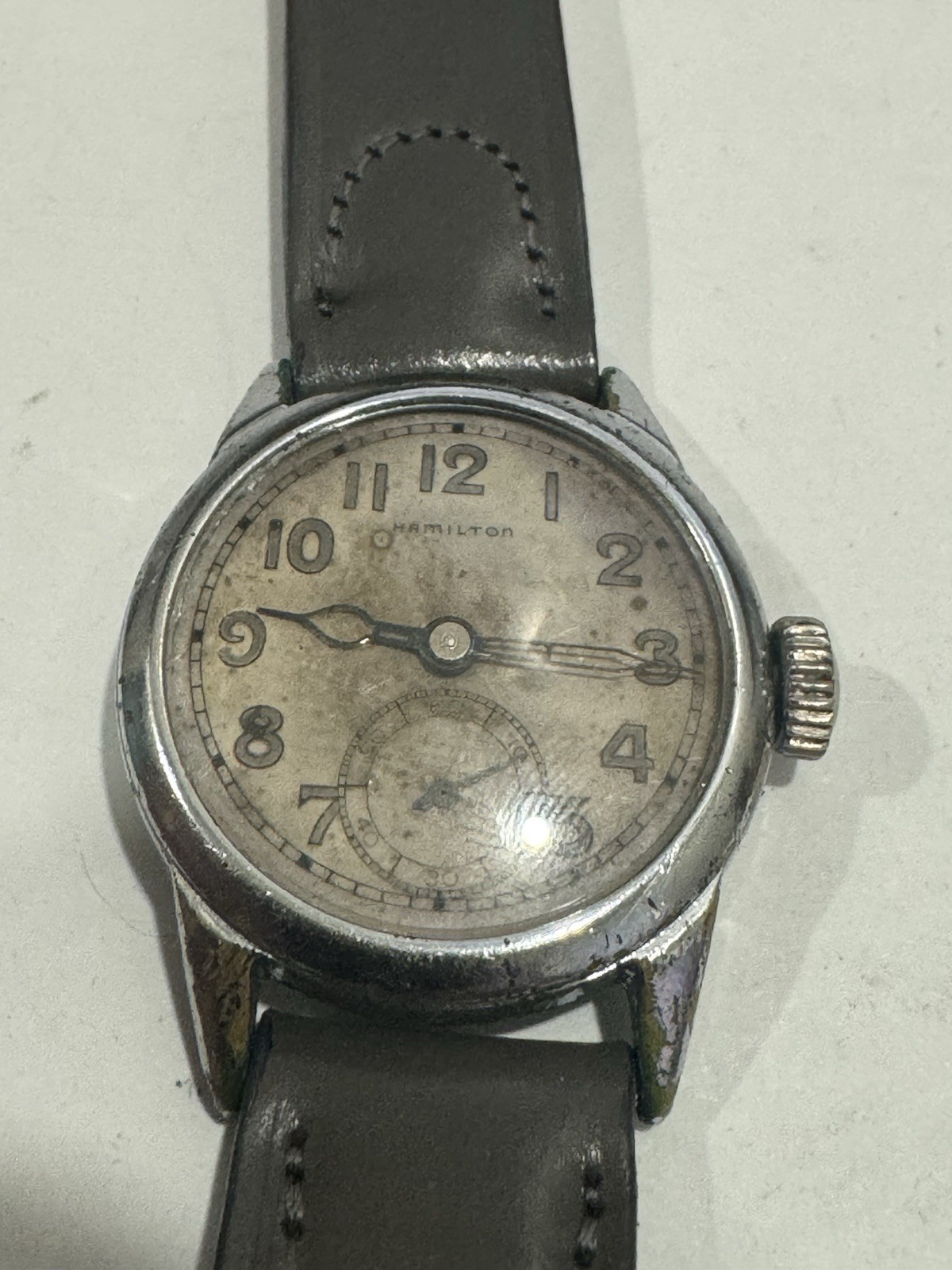 Vintage Hamilton 987A Military Ord Dept. WW2–Runs-32mm