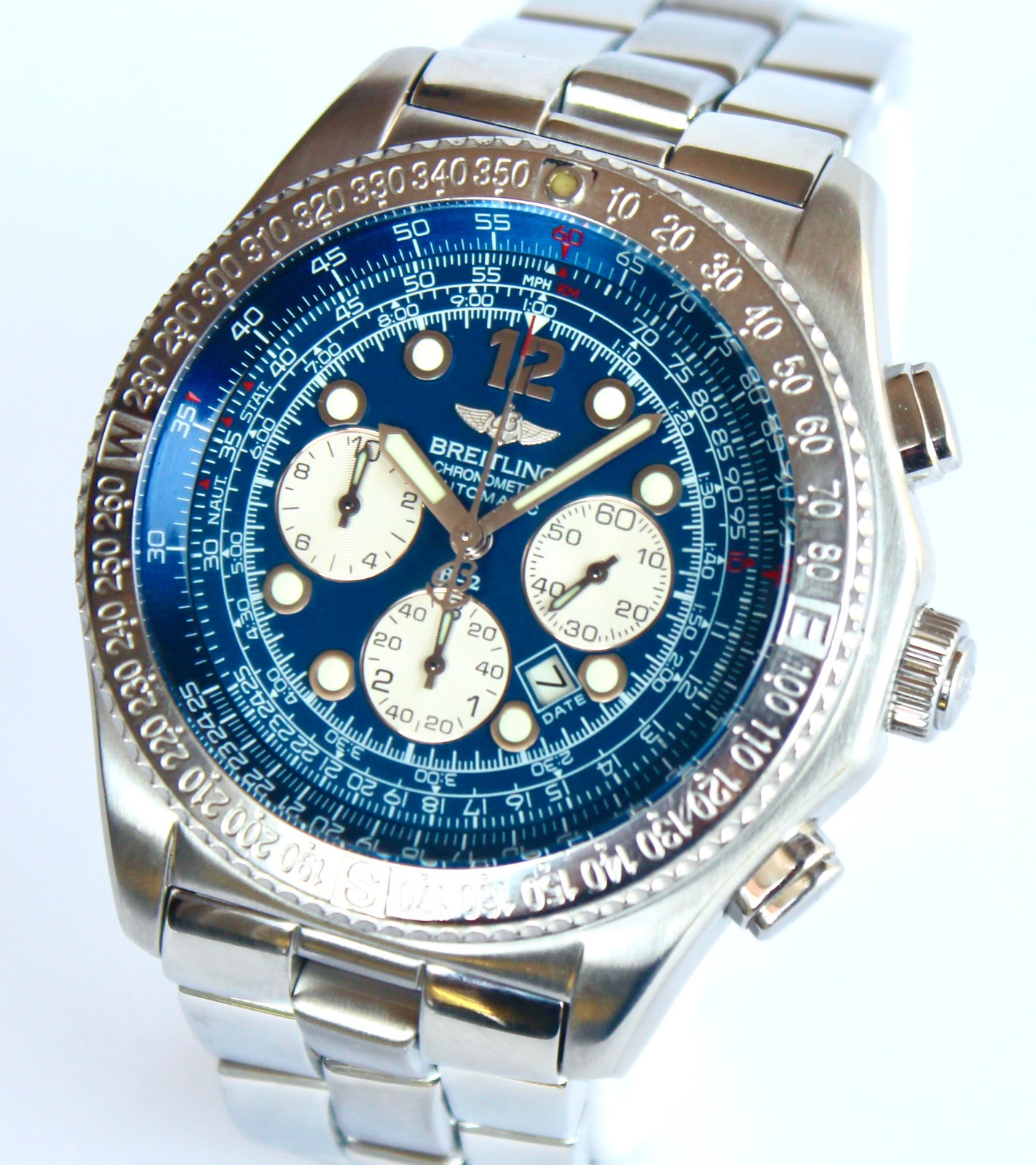 BREITLING Watch A42362 B-2 automatic, BLUE Panda dial, 44mm, Box/Papers, WOW!!!
