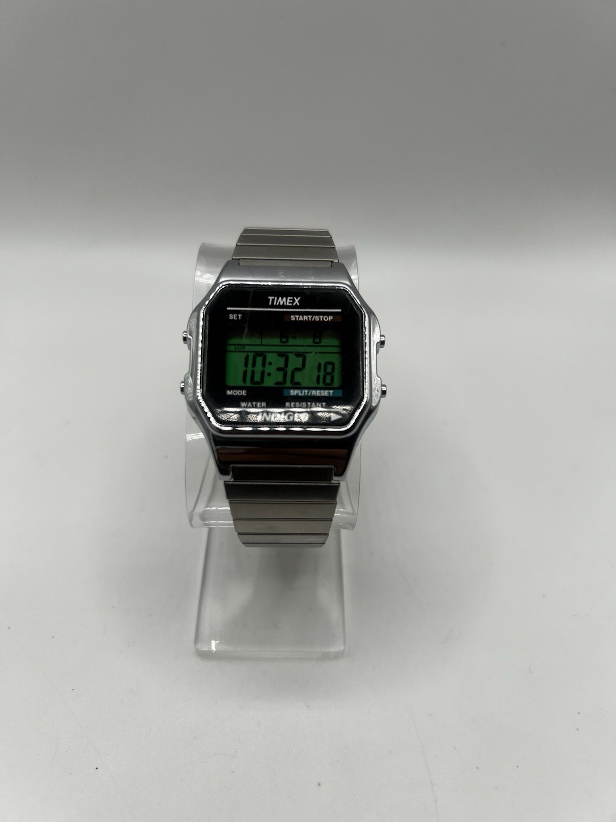 Vintage Timex Indiglo Digital Quartz Watch WR30M 555 W3 Flex Band New Battery