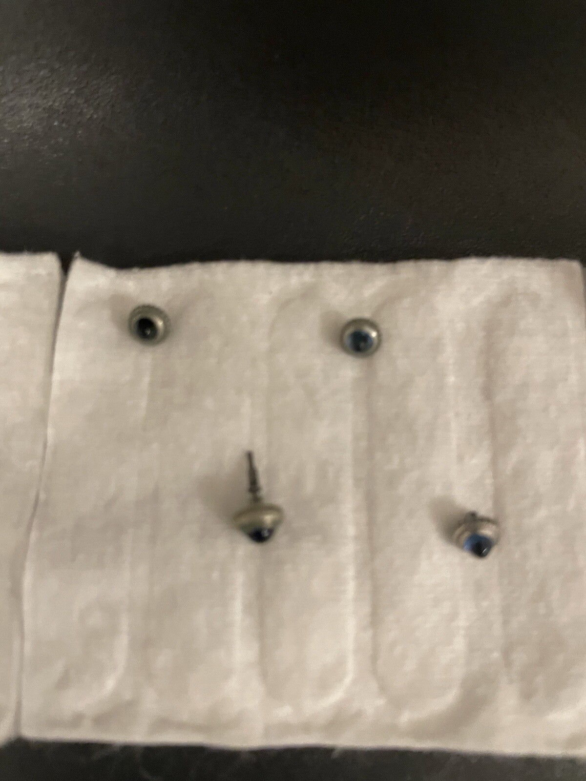 VINTAGE Synthetic blue/green sapphire cabochon watch crowns 13 pieces